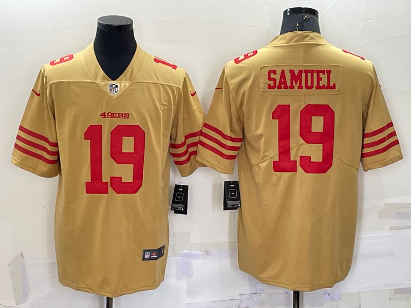 Men San Francisco 49ers #19 Samuel Yellow New 2022 Nike Limited Vapor Untouchable NFL Jersey